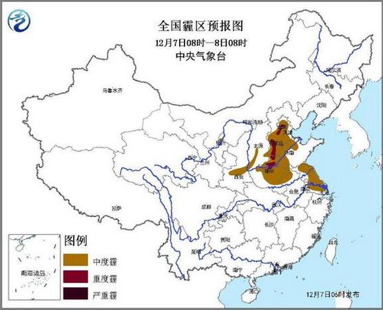 中央氣象臺發(fā)霾黃色預警 北京南部等地局部有重度霾