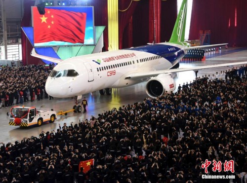 資料圖：中國自主研制的C919大型客機(jī)。<a target='_blank' href='http://www.chinanews.com/'>中新社</a>記者 孫自法 攝