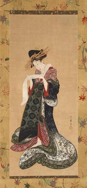 《藝妓讀信》，喜多川歌麿（1753?1806），紙本設(shè)色，約1805?6年