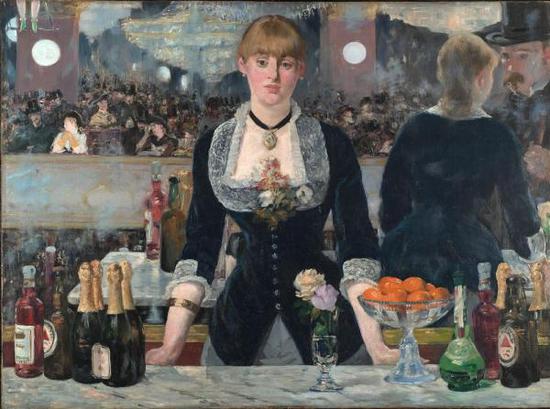 《女神游樂廳酒吧（A Bar at the Folies-Berge?re）》，馬奈，1882年