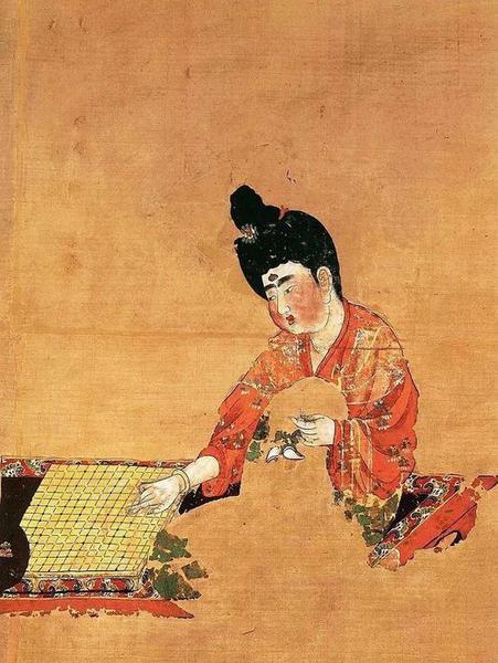 弈棋仕女圖 新疆阿斯塔那唐墓出土