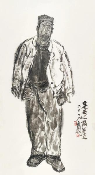 梁占巖  寫生之二  紙本設(shè)色  153×83cm